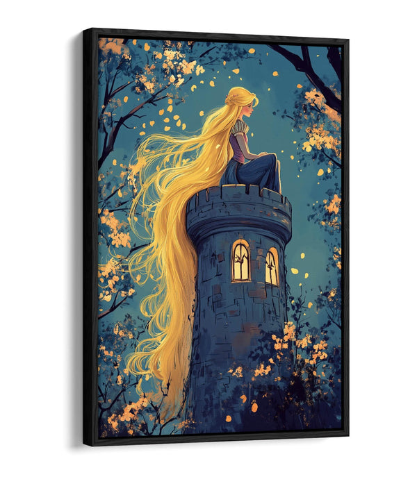 Rapunzel Canvas Art – Float Effect Canvas Wall Art With Long Hair Print