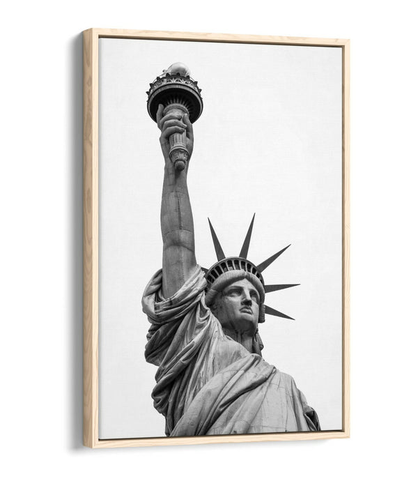 Float Effect Canvas Art - Statue Of Liberty Print On Premium MDF Frame