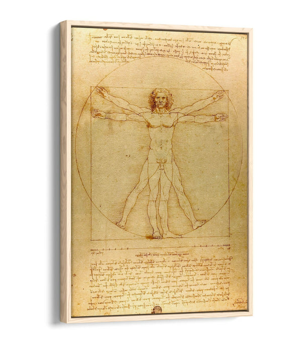 Vitruvian Man Canvas Art - Premium Float Effect Canvas Wall Art with MDF Frame