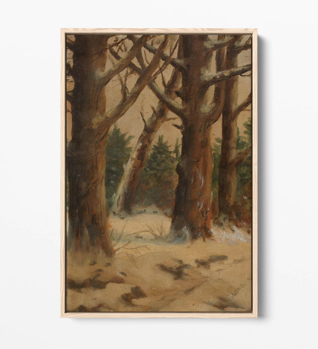 Canvas Wall Art - Forest Winter Painting | Premium Float Effect Canvas Print
