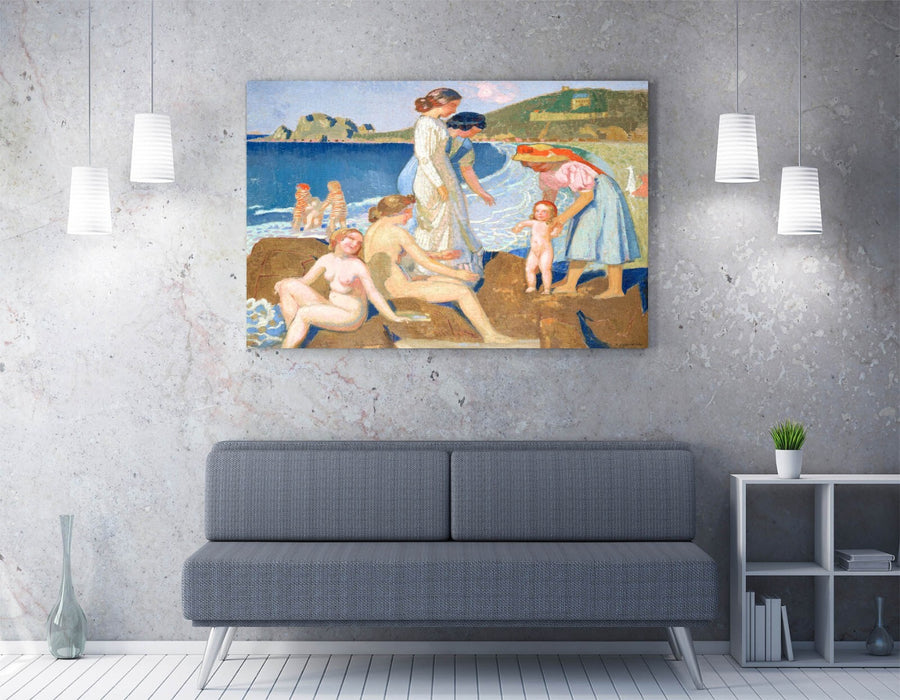 Canvas Wall Art - Maurice Denis Bathers In Perros Print | Handmade UK Canvas Art