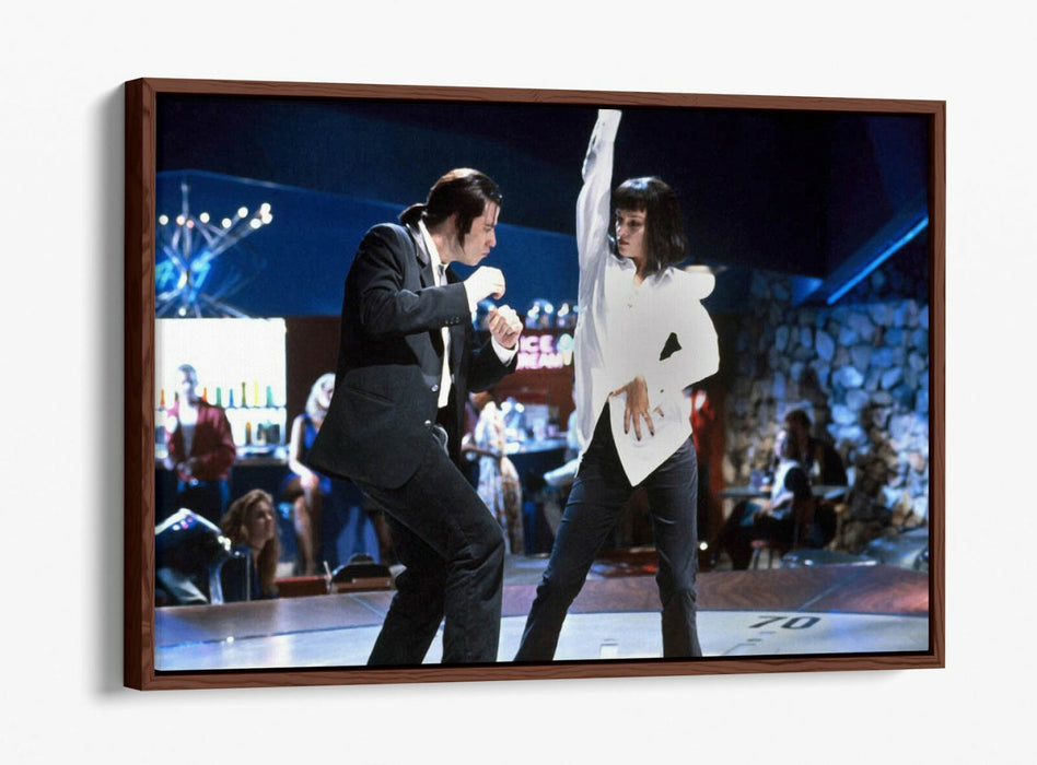 Pulp Fiction Canvas Art - Iconic Dance Scene Movie Wall Art | Handmade UK Float Frame