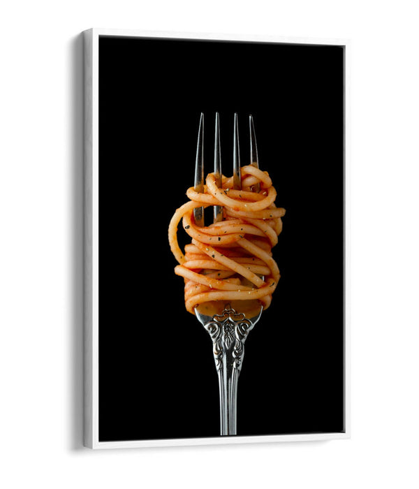 Canvas Wall Art - Spaghetti Fork Cooking Kitchen Print | Float Effect Canvas
