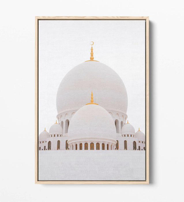 Float Effect Canvas Art - Abu Dhabi Grand Mosque Photography Print - Premium Vibrant Colors