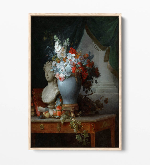 ANNE VALLAYER COSTER, FLOWERS IN A VASE -FLOAT EFFECT CANVAS WALL ART PIC PRINT