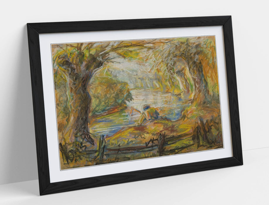 Framed Wall Art Poster - Ludovit Varga By The River, Handmade UK Print