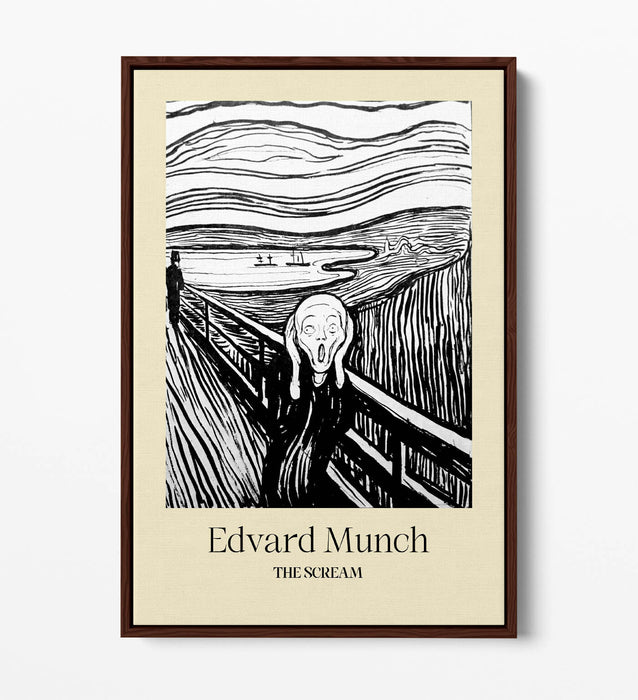 EDVARD MUNCH, THE SCREAM LITHOGRATH POSTER -FLOAT EFFECT CANVAS WALL ART PRINT