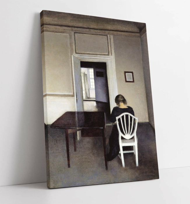 VIHELM HAMMERSHOI, INTERIOR WITH IDA -CANVAS WALL ART PICTURE PRINT ARTWORK