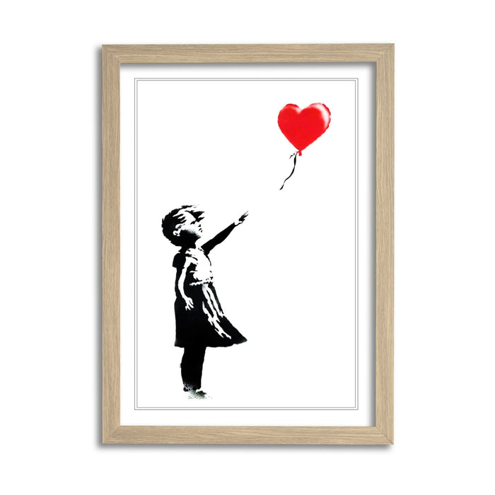 Banksy Balloon Girl Poster - Framed Art Print With UK Handmade Frame