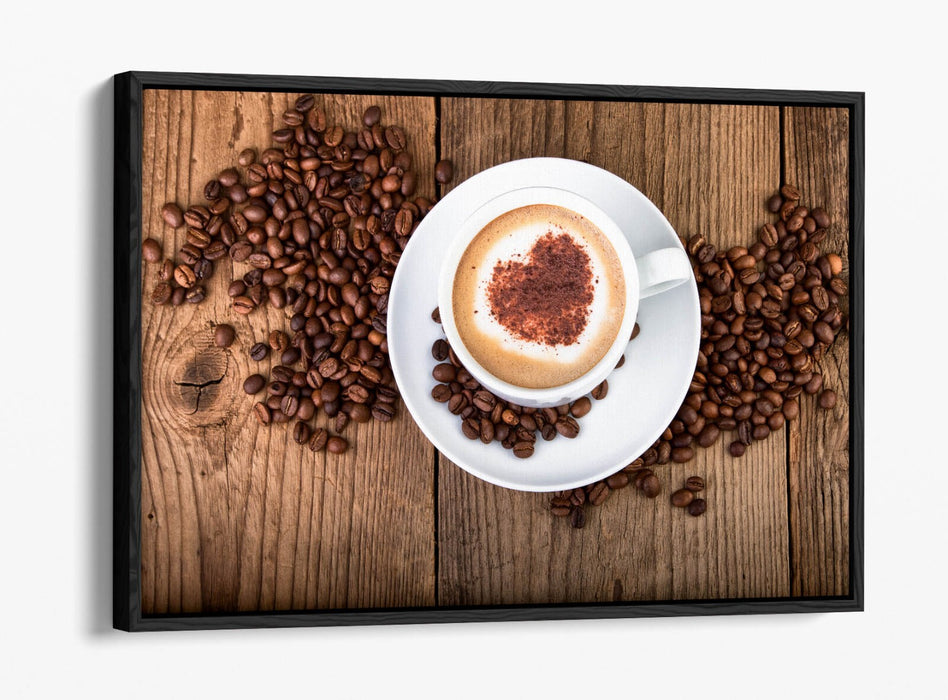 Canvas Wall Art - Coffee Cup Cafe Kitchen Decor | Float Effect Premium Print