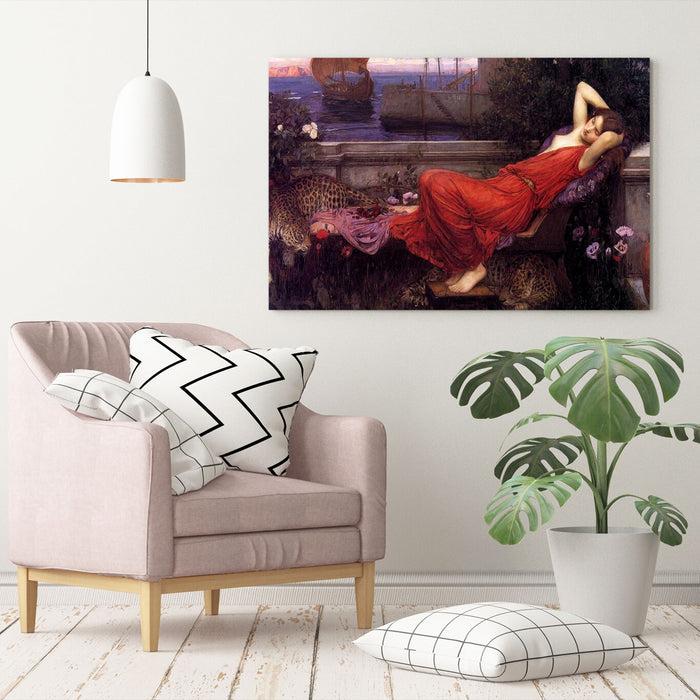 CANVAS WALL ART PICTURE FRAMED PRINT RED John William Waterhouse Ariadne