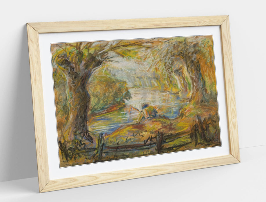Framed Wall Art Poster - Ludovit Varga By The River, Handmade UK Print