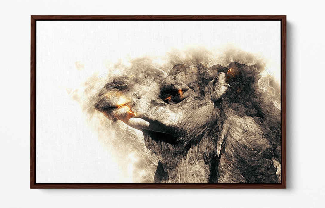 CAMEL SKETCH ABSTRACT ANIMAL ART DECOR -FLOAT EFFECT CANVAS WALL PRINT