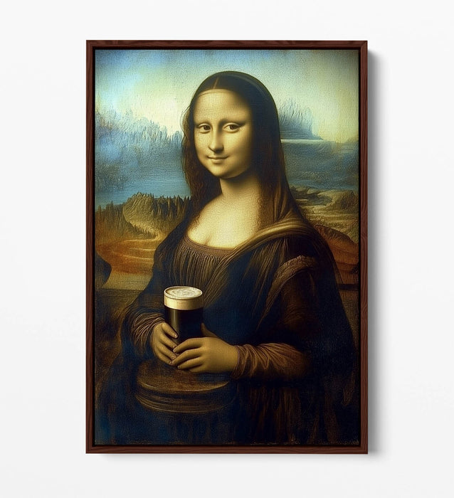 Canvas Wall Art – Mona Lisa Funny Float Effect Print on Premium Frame