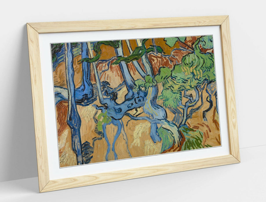 VINCENT VAN GOGH "TREE ROOTS" -FRAMED WALL ART PICTURE PRINT- FAMOUS PAINTING