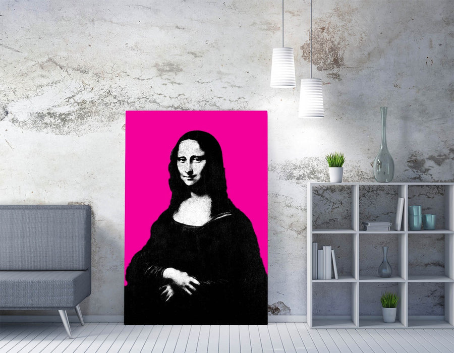 MONA LISA POP ART HOT PINK DA VINCI -CANVAS WALL ART PRINT ARTWORK FRAMED
