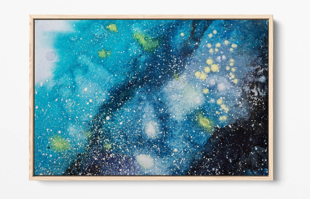 Blue Canvas Wall Art - Abstract Canvas Print With Float Effect Frame, Vibrant Artwork