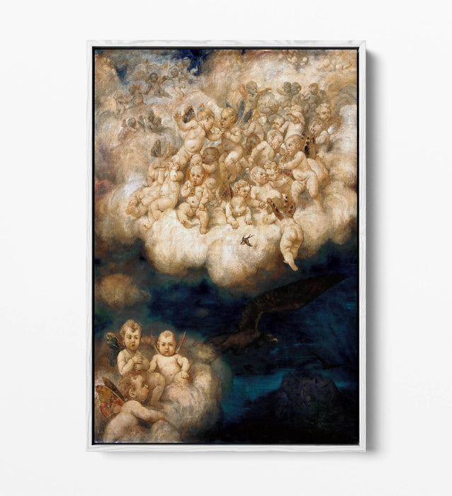 Float Effect Canvas Art - Angel Cloud Artwork on 30mm Deep Frame | Handmade UK Canvas