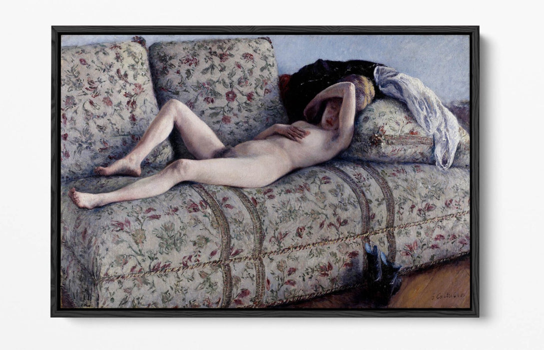 Canvas Wall Art | Nude On Couch By Gustave Caillebotte | Handmade UK Float Effect