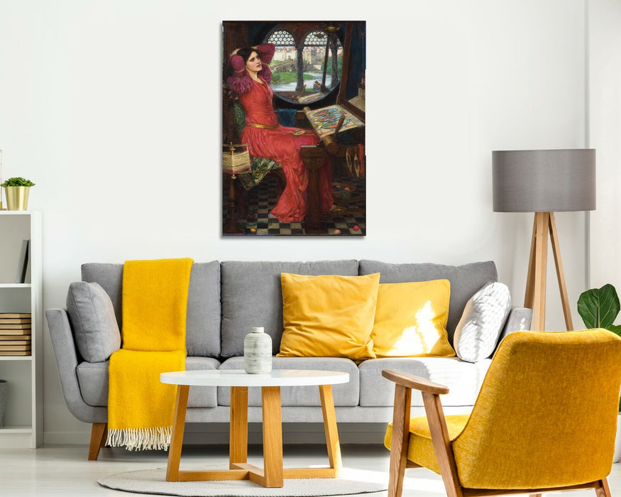 CANVAS WALL ART ARTWORK FRAMED PRINT John William Waterhouse I am half sick of
