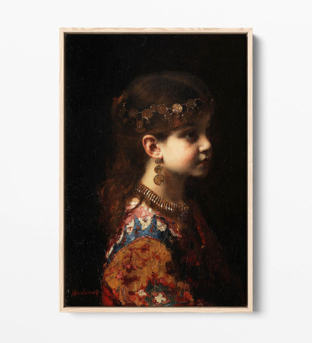 Float Effect Canvas Art - Gypsy Girl Handmade Premium Wall Print 30mm Frame