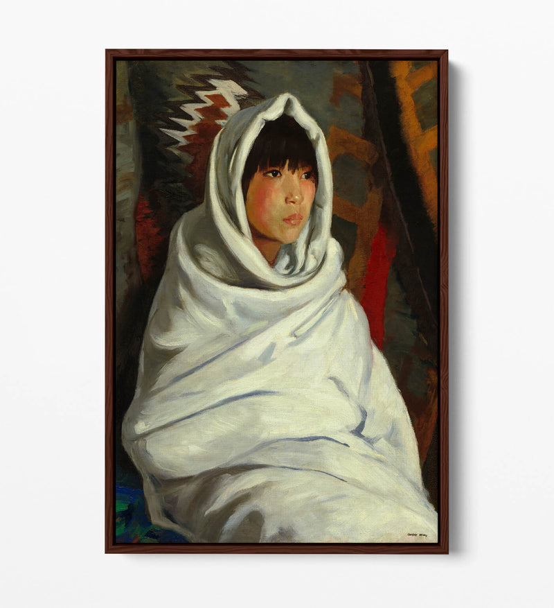 Canvas Wall Art Print - Girl in White Blanket | Handmade Float Effect Canvas
