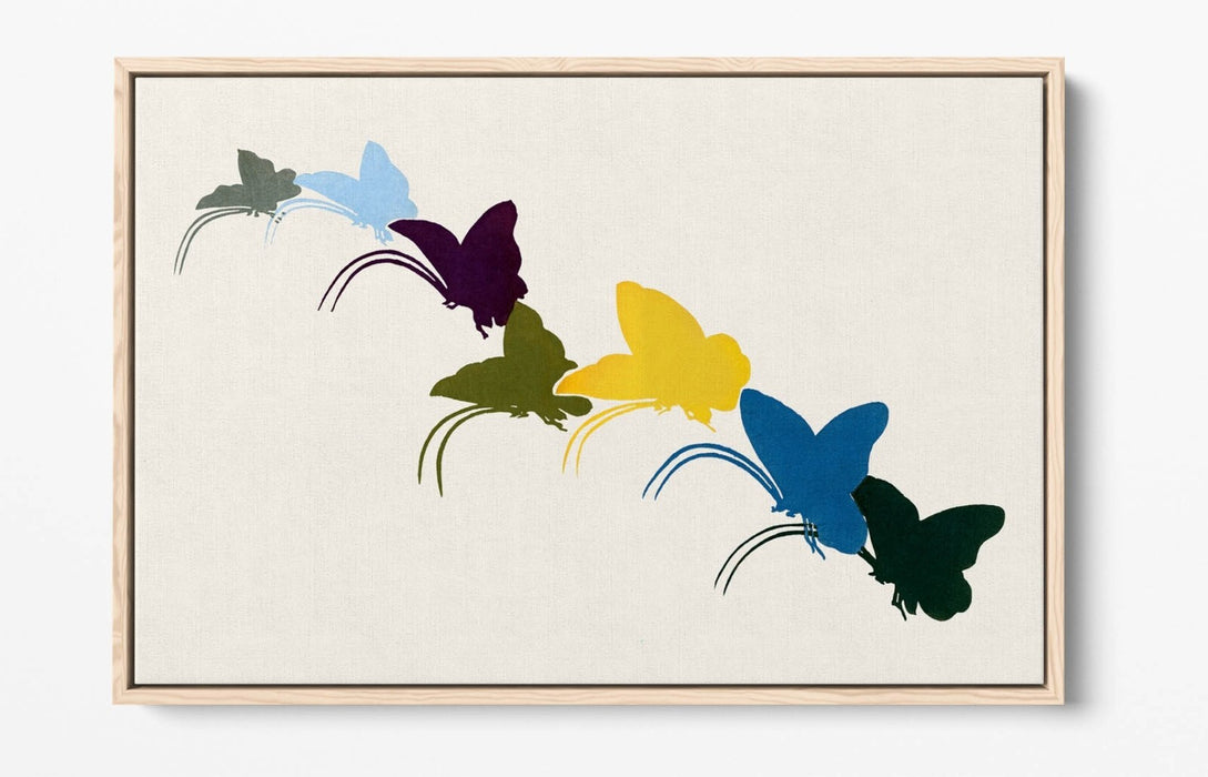 Float Effect Canvas Art | KAMISAKA SEKKA Butterfly Wall Art on Custom Deep Frame, Ready to Hang