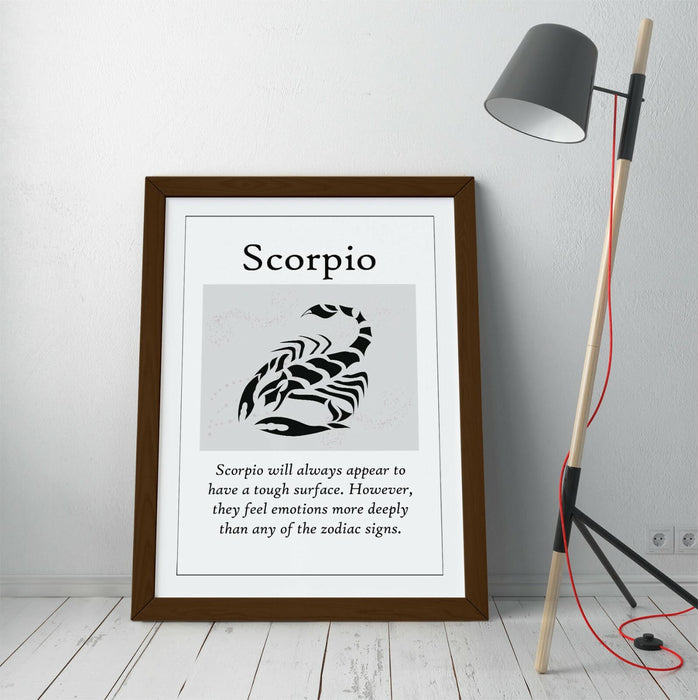 SCORPIO STAR SIGN ZODIAC ASTOLOGY QUOTE SLOGAN -FRAMED WALL ART PICTURE PRINT