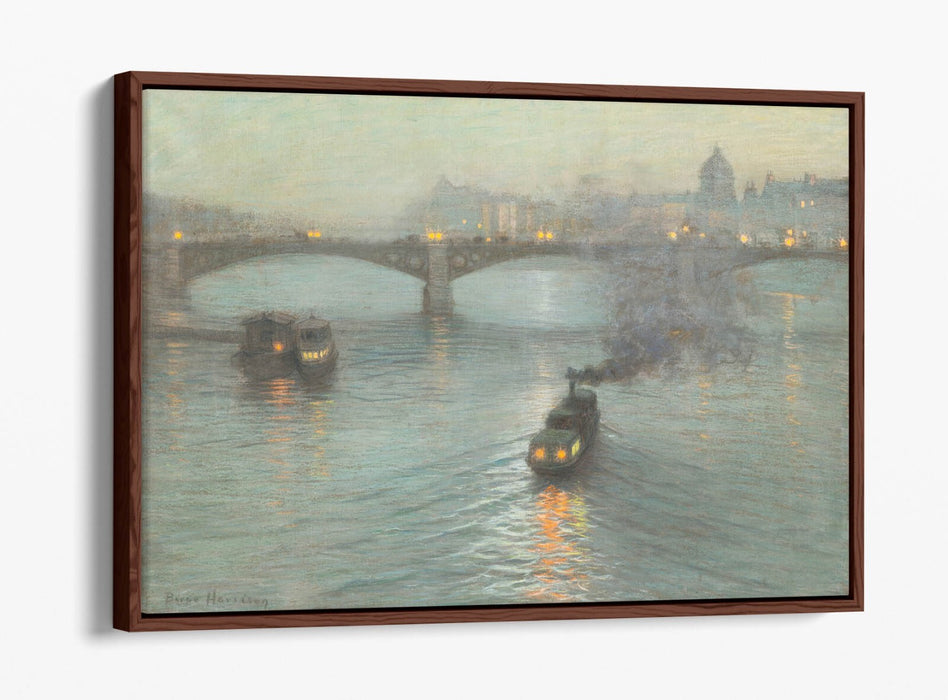 L. BIRGE HARRISON, EVENING ON THE SEINE -FLOAT EFFECT CANVAS WALL ART PRINT