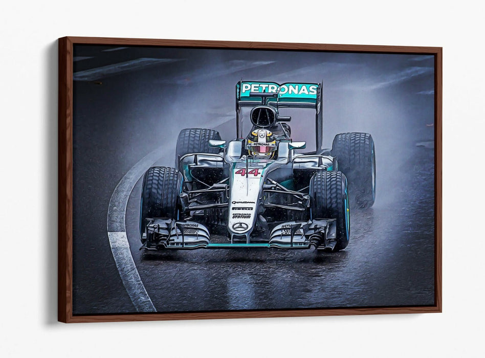 Lewis Hamilton Canvas Art – Mercedes F1 Float Effect Wall Art With Premium Varnish Finish