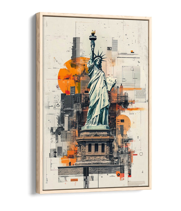 Statue of Liberty Canvas – New York Wall Art With Float Effect Frame