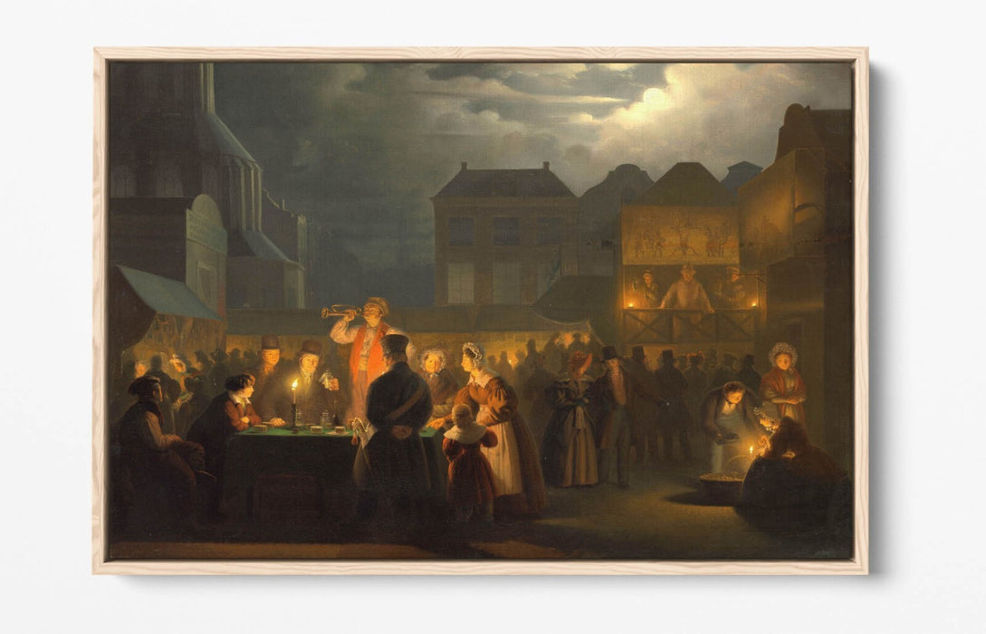 PETRUS VAN SCHENDEL, AT THE FAIR -FLOAT EFFECT CANVAS WALL ART PIC PRINT