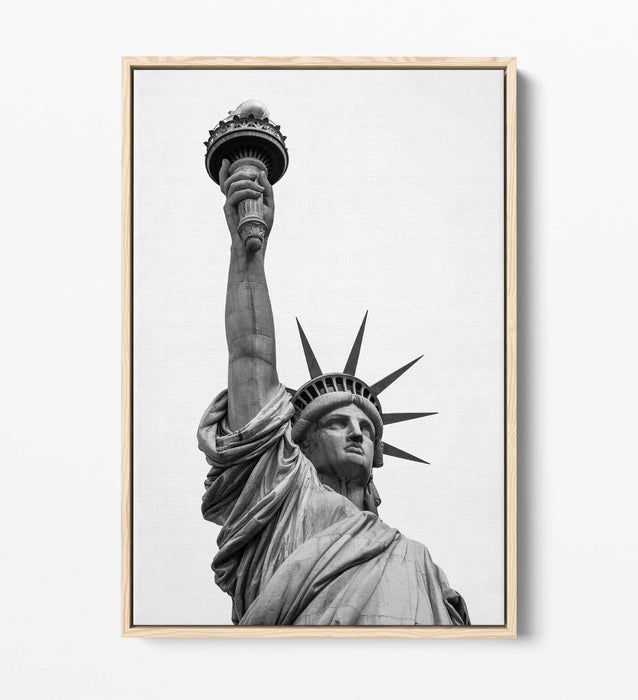 Float Effect Canvas Art - Statue Of Liberty Print On Premium MDF Frame