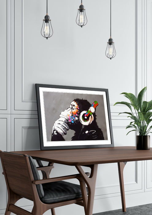 MONKEY DJ BANKSY STREET ART FRAMED POSTER PICTURE PRINT ARTWORK -  GORILLA