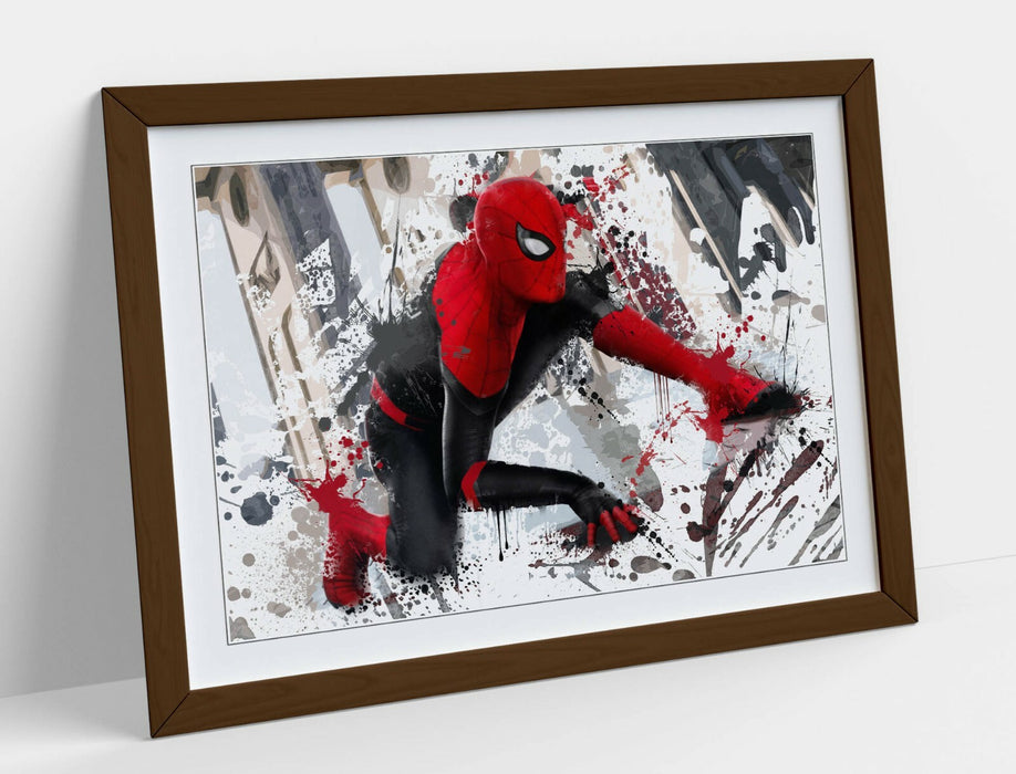 Spiderman Framed Poster - Marvel Superhero Art Print | Handmade UK Frame, Matte Paper