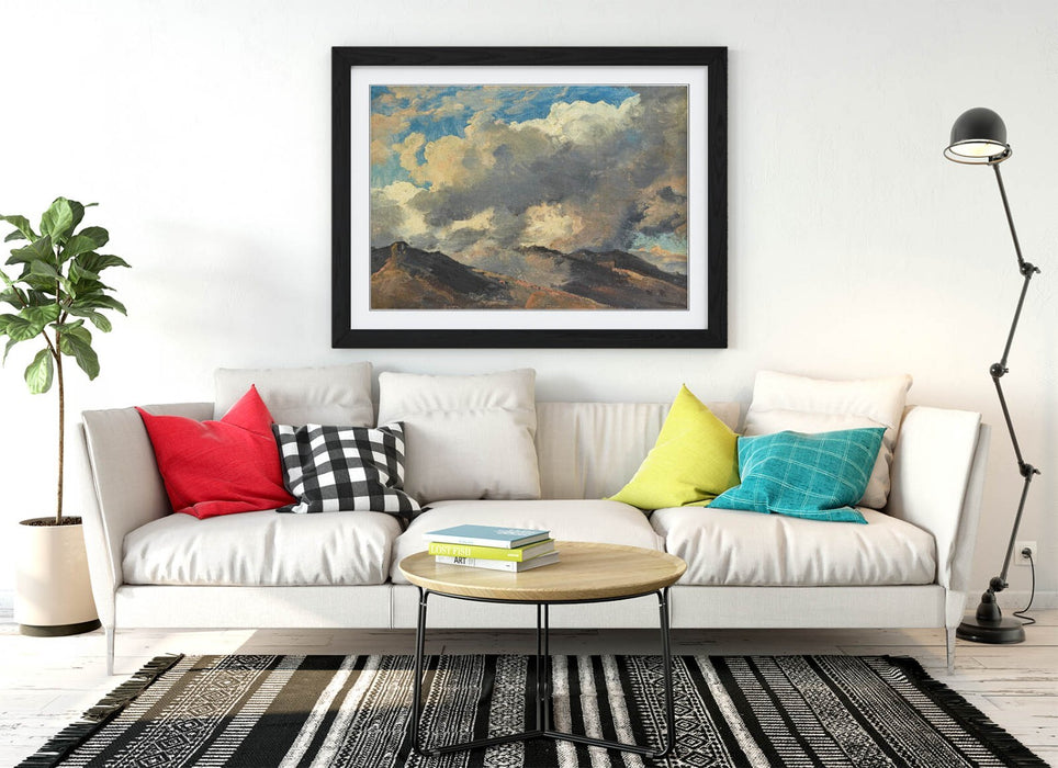 Framed Wall Art Poster – Carl Gustav Carus Mountain Peaks in Clouds Print UK Handmade