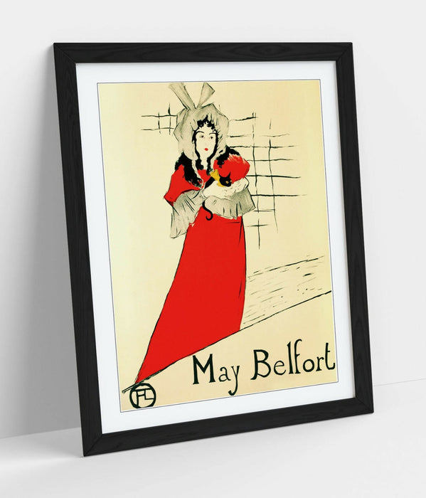 Henri de Toulouse Lautrec Poster – Framed Art Print With Woodgrain Frame, Ready To Hang