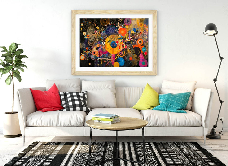 Framed Wall Art – Abstract Multi Colour Poster Print | Contemporary Home Decor