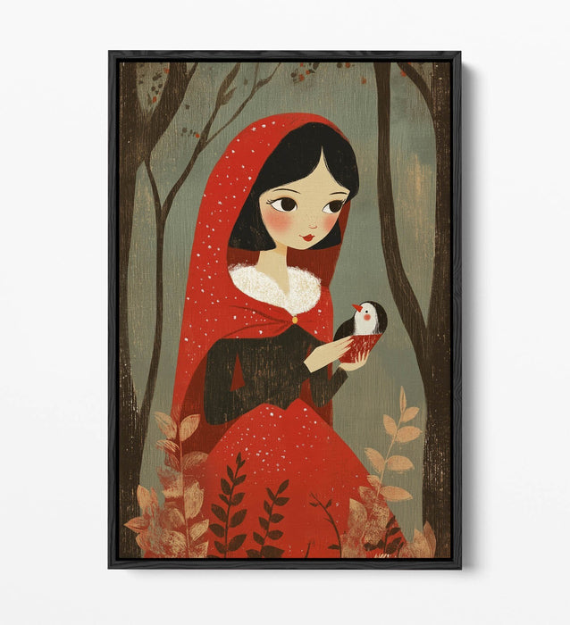 Canvas Wall Art - Pretty Little Red Riding Hood Kids Float Effect Print