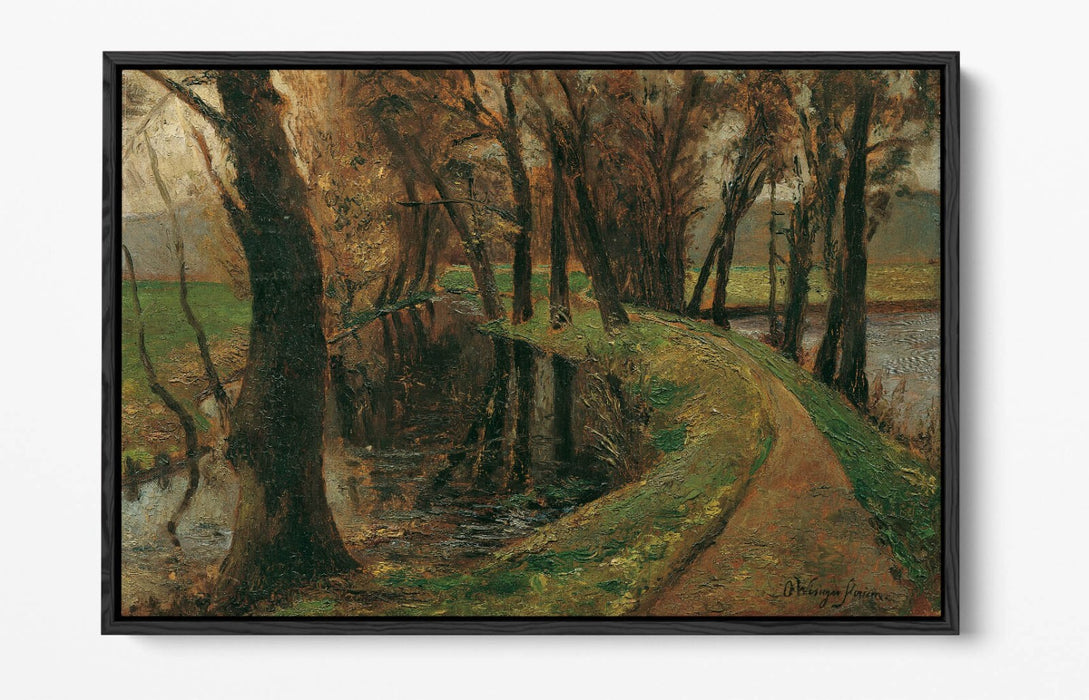 OLGA WISINGER-FLORIAN, AVENUE AT THE POND-FLOAT EFFECT CANVAS WALL ART PIC PRINT