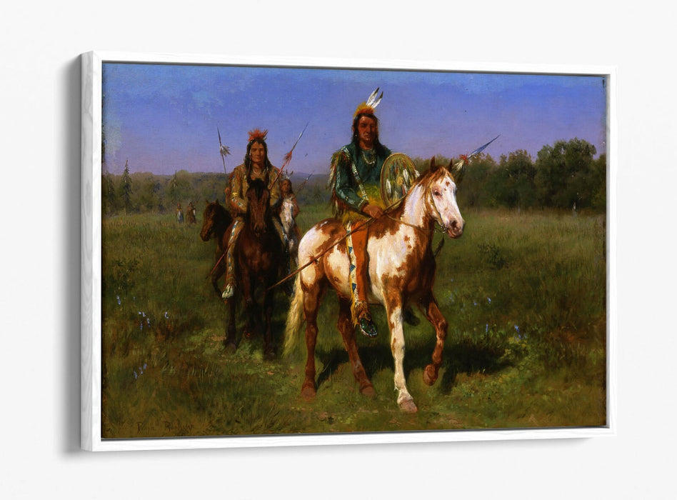 ROSA BONHEUR, INDIANS ON HORSEBACK -FLOAT EFFECT CANVAS WALL ART PICTURE PRINT
