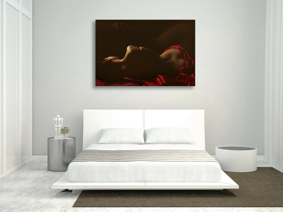 Canvas Wall Art - Framed Female Silhouette Nude Body Bedroom Decor Print