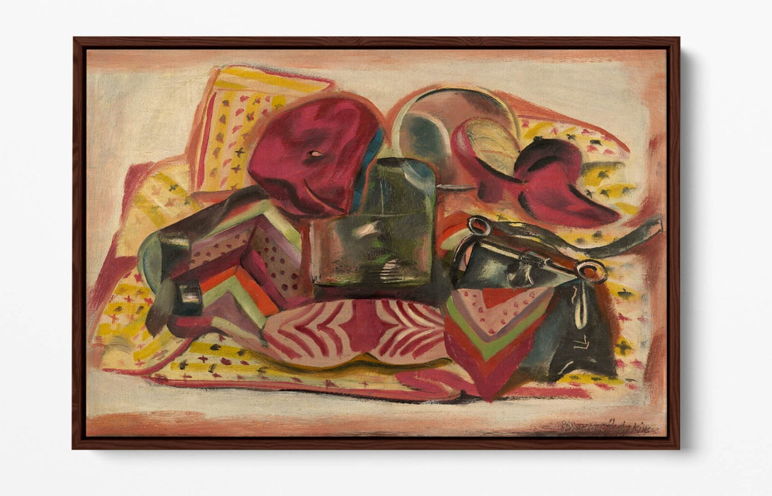 FRANCES HODGKINS, STILL LIFE SELF PORTRAIT -FLOAT EFFECT CANVAS WALL ART PRINT