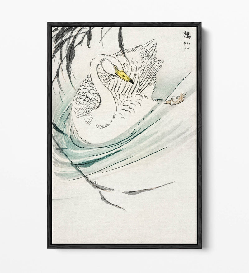 Float Effect Canvas Art - Wooper Swan Artwork on Premium 30mm Deep Frame