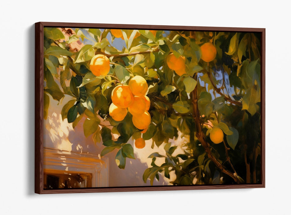 Orange Tree Canvas - Premium Float Effect Wall Art With Vibrant Sunlight Print