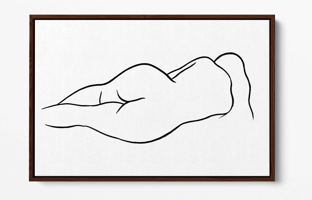 RECLINING NUDE WOMAN SHOWING BOTTOM ART -FLOAT EFFECT CANVAS WALL ART PIC PRINT