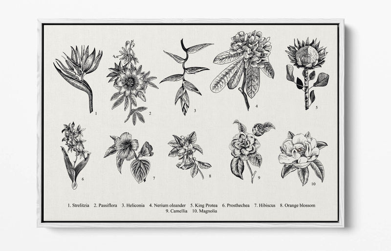 Canvas Wall Art - Flower Wall Decor With Float Effect Frame | Handmade UK Art