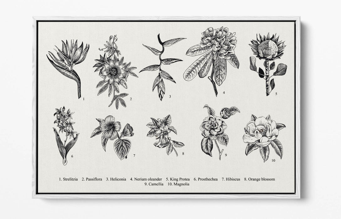 Canvas Wall Art - Flower Wall Decor With Float Effect Frame | Handmade UK Art