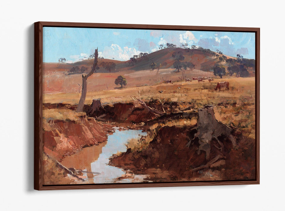 Canvas Wall Art - Arthur Streeton The Creek | Float Effect Canvas Print With Premium Frame