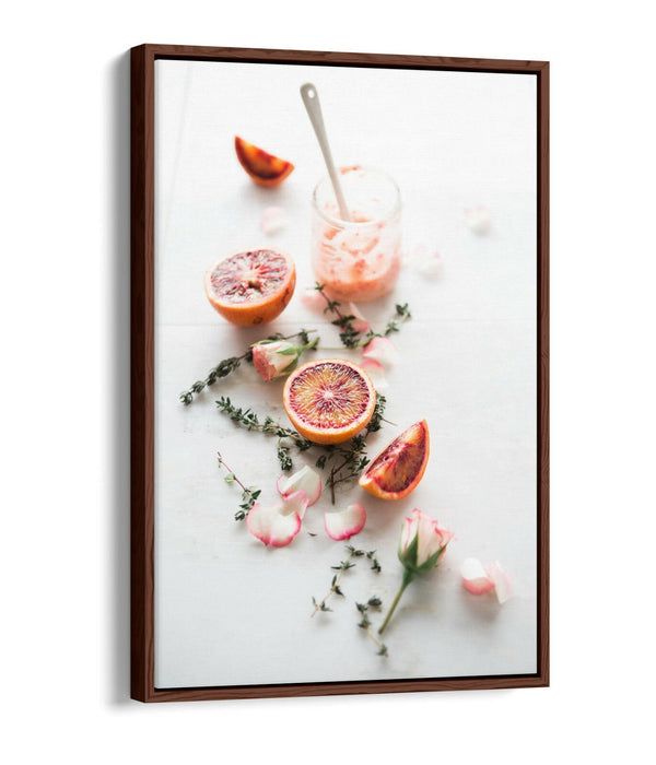 Blood Orange Canvas Art - Vibrant Fruit Drink Artwork | Handmade Kitchen Wall Decor